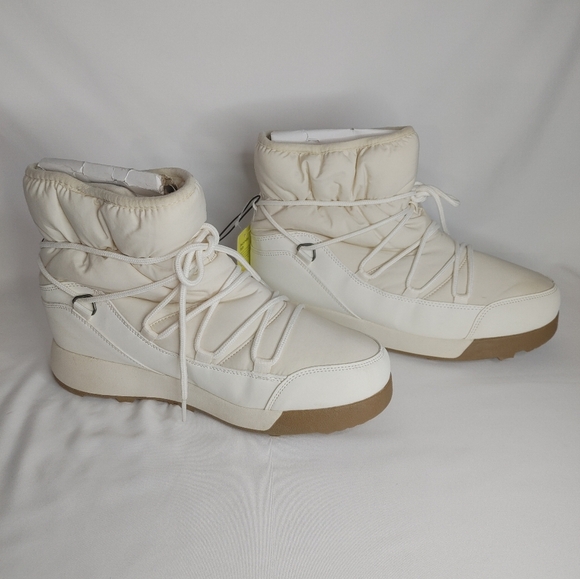 Women’s A New Day Winter Snow Boots Cream White Warm Lined Size 11 New With Tags - Picture 2 of 9